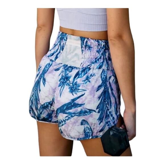 Free People White and Blue Tropical Floral the Way Home Running Short SZ S BNWT - Picture 4 of 13